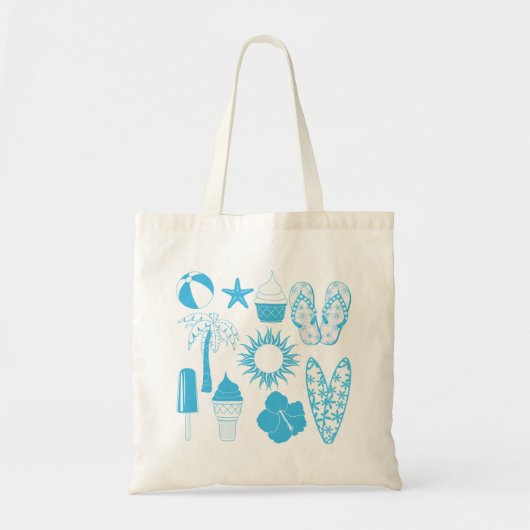 Summertime-pictogrammen Tote Bag (Voorkant)