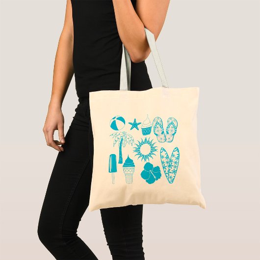 Summertime-pictogrammen Tote Bag