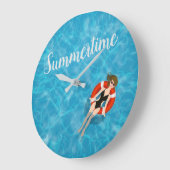 Summertime poolmeisje Grote klok (Hoek)