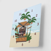 Summertime Resort Tiki Bar bij Beach Vierkante Klok (Hoek)