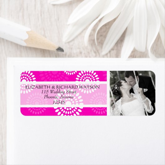 Summertime roze bloem Weddenschap Etiket (Insitu)