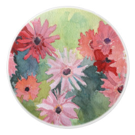 Summertime roze en groene keramische knop