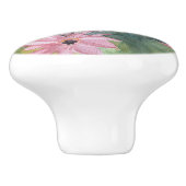 Summertime roze en groene keramische knop (Zijkant)