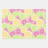 Summertime roze Tropische Flowers Lemons Limes Inpakpapier Vel (Voorkant 3)