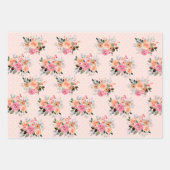 Summertime Rozen Floral - Alle Occasieset van 3 Inpakpapier Vel (Voorkant 3)
