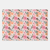 Summertime Rozen Floral - Alle Occasieset van 3 Inpakpapier Vel (Voorkant)