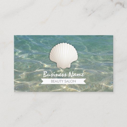 Summertime Seashell Beauty Salon Visitekaartjes (Voorkant)