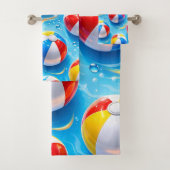 Summertime splash beach ball, premium hand and bat bad handdoek (Insitu)