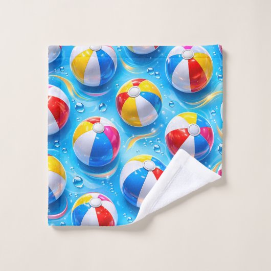 Summertime splash beach ball, premium hand and bat bad handdoek (Wasdoekje)