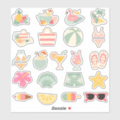 Summertime Splendor- Strand en Zomer geïnspireerd Sticker (Vel)