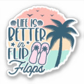 Summertime, strandvibes, vacature quote sticker (Voorkant)