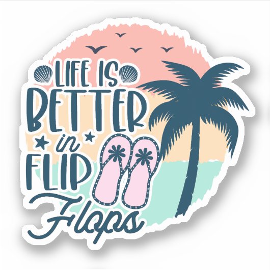 Summertime, strandvibes, vacature quote sticker (Voorkant)