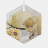 Summertime Sunflower Bunny Glas Ornament (Voorkant)