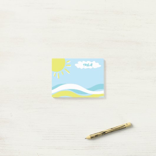 Summertime Sunshine Fun gepersonaliseerd Post-it® Notes (Op bureau)