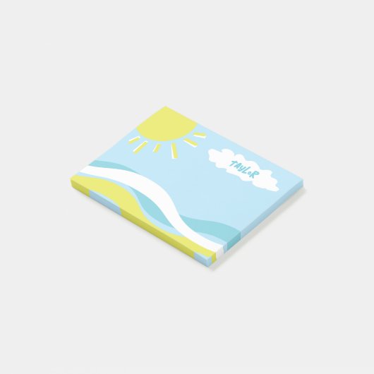 Summertime Sunshine Fun gepersonaliseerd Post-it® Notes (Schuin)