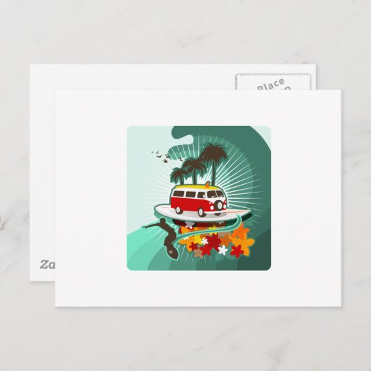 Summertime Surfing. Briefkaart (Voorkant / Achterkant)