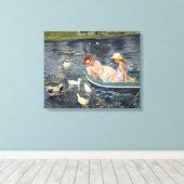 Summertime Twee | Mary Cassatt Canvas Afdruk (Insitu (Houten vloer))