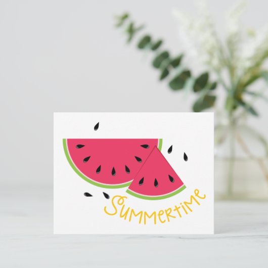 Summertime Watermeloen Briefkaart (Staand voorkant)