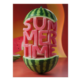 "SUMMERTIME" Watermelon Letters | Vibrant Summer Perfect Poster