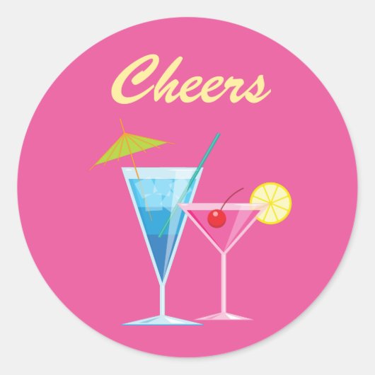 Summertime Wedding Cheers Sticker (Voorkant)