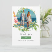 Summertime Wedding Photo Collage Bedankkaart (Staand voorkant)