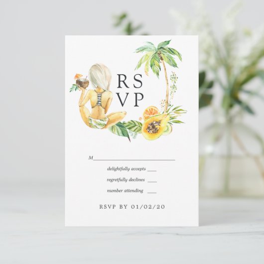 Summertime Wedding RSVP Kaartje (Staand voorkant)