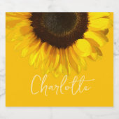 Summertime Yellow Sunflower  naam Likeurfles Etiket (Enkel label)