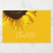 Summertime Yellow Sunflower  naam Likeurfles Etiket (Enkel label)