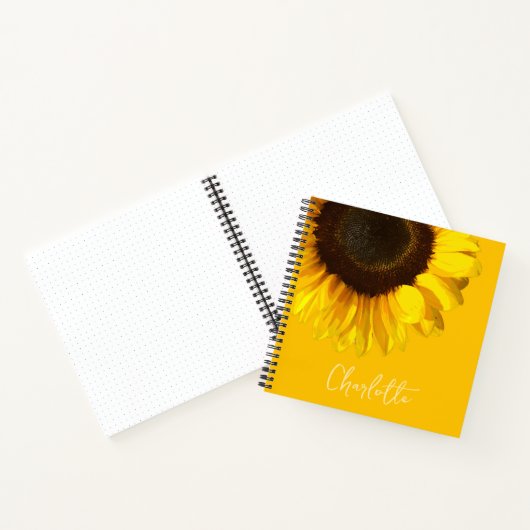 Summertime Yellow Sunflower  naam Notitieboek (Binnen)