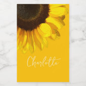Summertime Yellow Sunflower  naam Wijn Etiket (Enkel label)