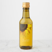 Summertime Yellow Sunflower  naam Wijn Etiket (Voorkant)