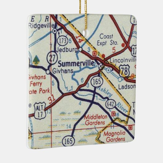 Summerville SC  map Keramisch Ornament (Rechts)