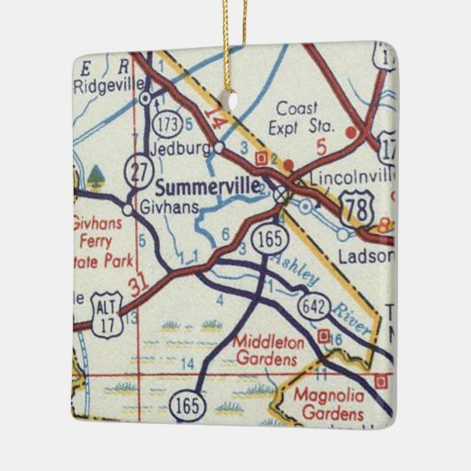 Summerville SC  map Keramisch Ornament (Links)