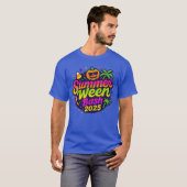 SummerWeen Bash 2025 Skelet Strandfeest Halloween T-shirt (Voorkant volledig)