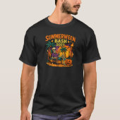 SummerWeen Bash 2025 Skeleton Beach Party Hallowee T-shirt (Voorkant)