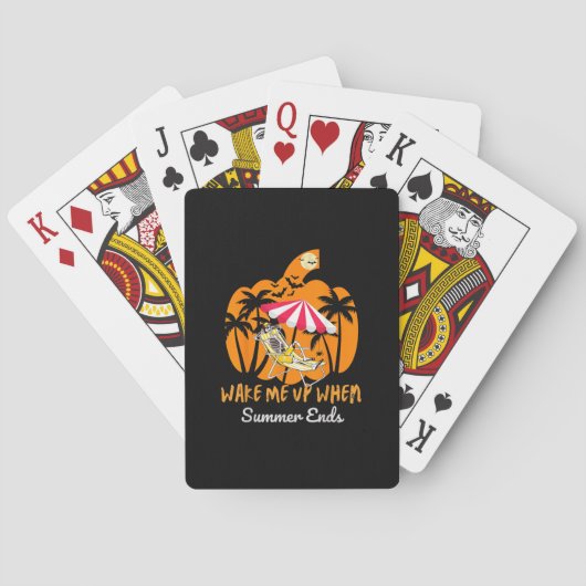 Summerween Beach Pompoen Skelet Grappig Halloween Pokerkaarten (Achterkant)