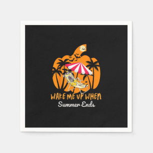 Summerween Beach Pompoen Skelet Grappig Halloween Servet