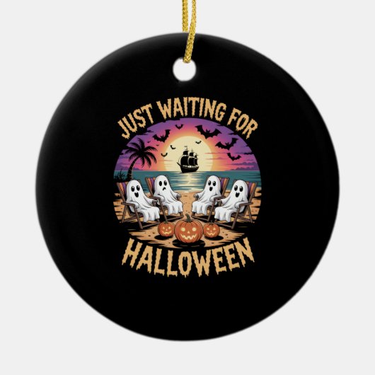 Summerween Beach Spooky Keramisch Ornament (Voorkant)