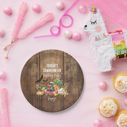 Summerween Birthday Party Papieren Bordje (Feest)