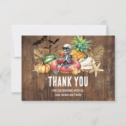 Summerween Birthday Party Summer and Halloween Bedankkaart (Voorkant)