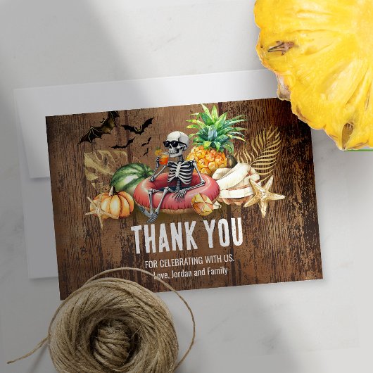 Summerween Birthday Party Summer and Halloween Bedankkaart