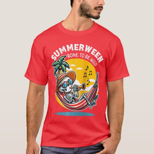 Summerween Botten Om Wild Skeleton Raglan Honkbal T-shirt (Voorkant)