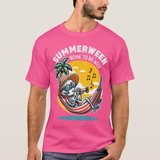 Summerween Botten Willen Wilde Skelet Lange Mouwen T-shirt (Voorkant)