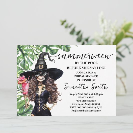 Summerween by the Pool Before I Do Shower Kaart (Staand voorkant)