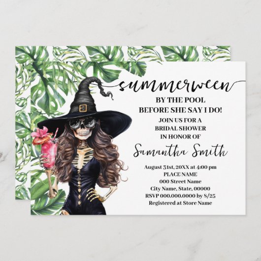 Summerween by the Pool Before I Do Shower Kaart (Voorkant / Achterkant)