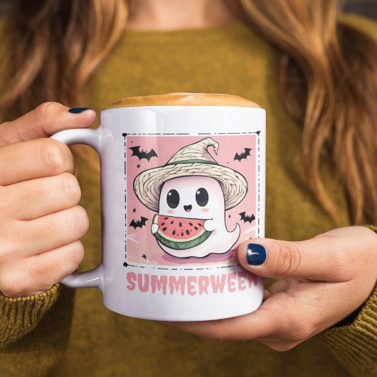 Summerween Cute Ghose Watermelon Summer Koffiemok