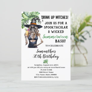 Summerween Drink Up Heksen Verjaardagsfeest Zwemba Kaart