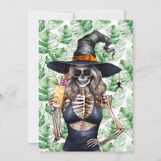 Summerween Drink Up Witches Pool Birthday Party Kaart (Achterkant)