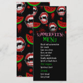 Summerween Feest Grappige Vampier Menu (Voorkant / Achterkant)