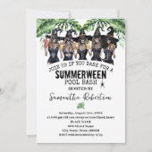 Summerween Feest Heksen Meisjes Pool Bash Kaart (Voorkant)